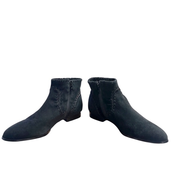 JACK ROGERS Gemma Whip Stitched Ankle Boot Wo's 10M Black Suede Side Zip - Picture 5 of 11